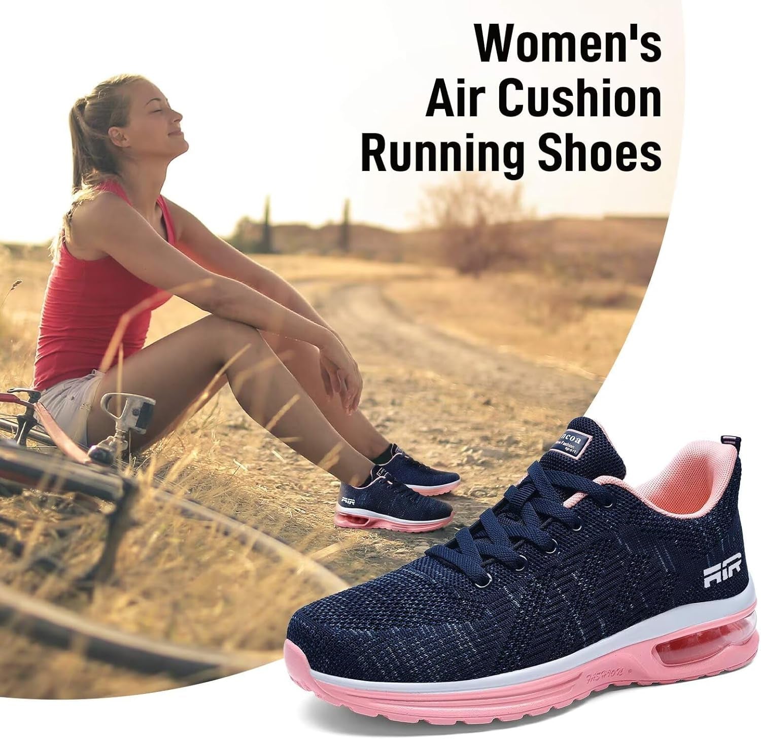 Womens Walking Shoes Lightweight Running Shoes Women’S Tennis Shoes Non Slip Air Shoes Breathable Mesh Air Cushion Sneakers for Gym Workout Sports