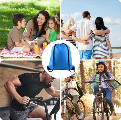 2 Pcs Light Blue Drawstring Backpack Drawstring Bag Bulk Sports Cinch Bags String Backpack Storage Bags for Gym Traveling