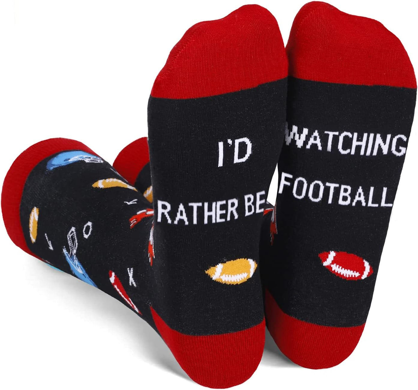 Men'S Football Sport Socks-Funny Saying I'D Rather Be Watching Football Socks for Football Lover