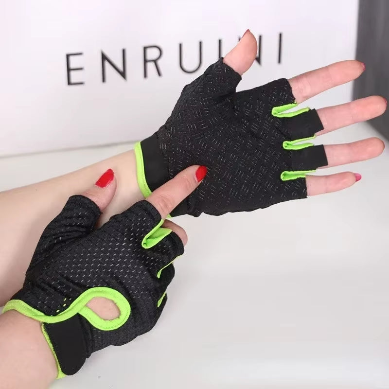 Cycling Fingerless Gloves Professional Gym Fitness Gloves for Women Men Breathable Anti-Slip Summer Fishing Bicycle Bike Gloves