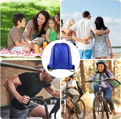 40Pcs Blue Drawstring Backpack Bags Sack Drawstring Bags Bulk String Backpack Storage Bags for Sport Gym Traveling