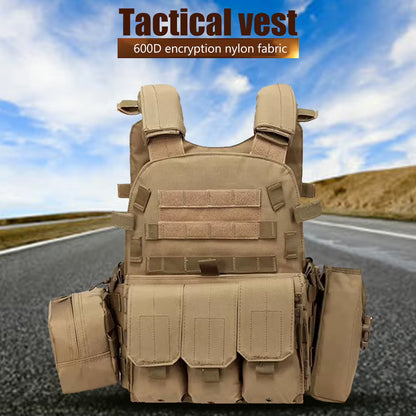 Camouflage Plate Carrier Vest Multi-Functional Paintball Airsoft Vest Adjustable Men Women Combat Equipment for Outdoor Cycling