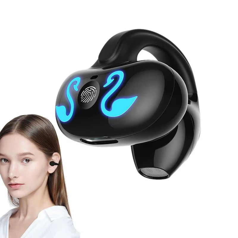 Clip on Ear Buds 5.3 Gym Headphones Ear Clip Bone Conduction Headphones 10 Hours Music Playtime Open Ear Design Headphones