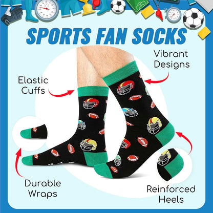 Sports Gifts for Men Women - Baseball Basketball Football Soccer Gifts, Movie Car Racing Gaming Socks