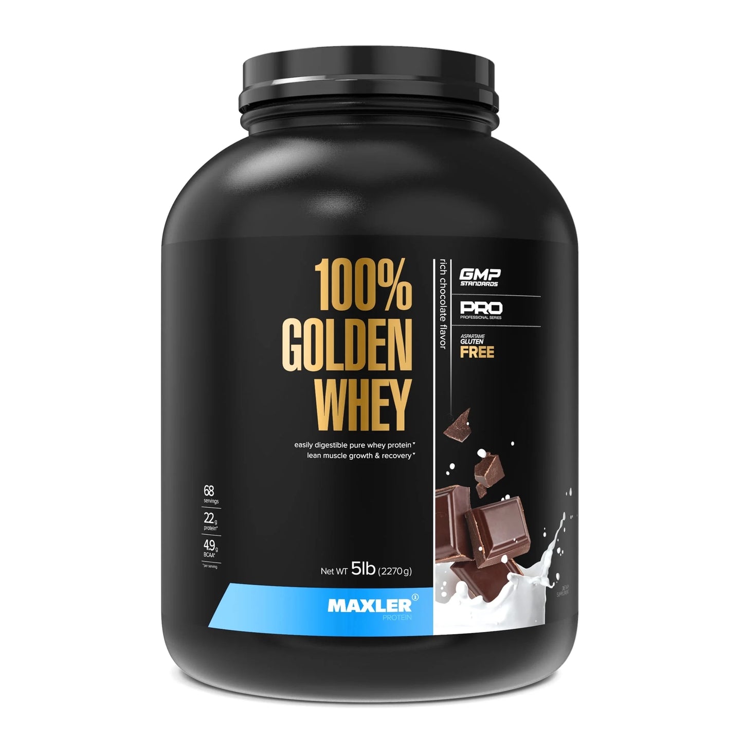 100% Golden Whey Protein Powder - Rich Chocolate 5 Lb