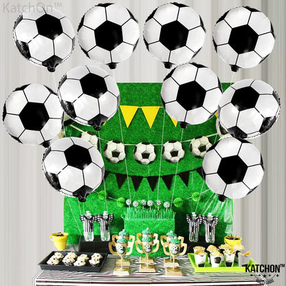 , Black and White Soccer Balloons - 18 Inch, Pack of 10 | Soccer Ball Balloons, Soccer Decorations for Party | Soccer Balloon Arch Kit, Soccer Party Decorations | Soccer Birthday Decorations