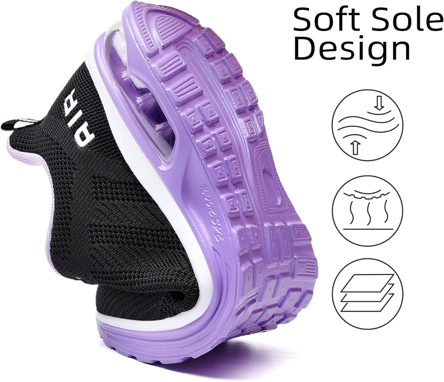 Womens Walking Shoes Lightweight Running Shoes Women’S Tennis Shoes Non Slip Air Shoes Breathable Mesh Air Cushion Sneakers for Gym Workout Sports