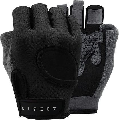 Essential Breathable Workout Gloves, Weight Lifting Fingerless Gym Exercise Gloves with Curved Open Back, for Powerlifting, Women and Men