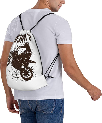 Got Dirt Bike Motorcross Racing Print Drawstring Backpack,Sackpack String Bag Cinch Water Resistant Nylon Beach Bag for Gym Shopping Sport Yoga