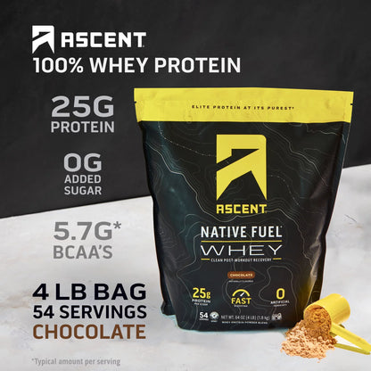 Native Fuel Whey Protein Powder, Chocolate, 4 Lbs