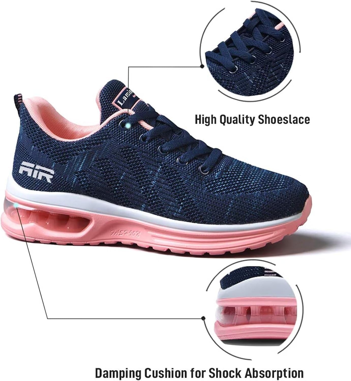 Womens Walking Shoes Lightweight Running Shoes Women’S Tennis Shoes Non Slip Air Shoes Breathable Mesh Air Cushion Sneakers for Gym Workout Sports