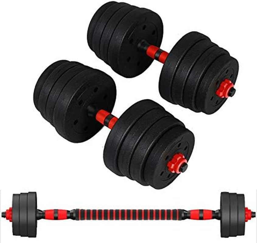 Adjustable Dumbbell Barbell Set (88LB/66LB/44LB) Weight with Connecting Rod 2 in 1 Home Body Workout Exercise Equipment for Men and Woman