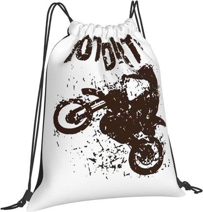 Got Dirt Bike Motorcross Racing Print Drawstring Backpack,Sackpack String Bag Cinch Water Resistant Nylon Beach Bag for Gym Shopping Sport Yoga