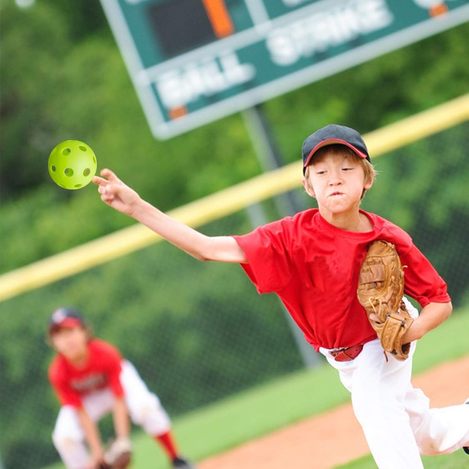 12 Pack Plastic Baseball Practice Baseballs for Hitting, Indoor Outdoor Lightweight Balls Baseball Batting Training