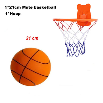 Bouncing Mute Ball Indoor Silent Basketball 18/21/24 Cm and Basket Foam Ball Sports and Entertainment Toy No Noise Fast Shipping