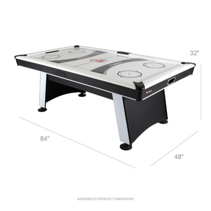 Blazer 7' Air Hockey Table with Heavy-Duty Blower, Electronic Scoring, Leg Levelers, and Overhang Rail