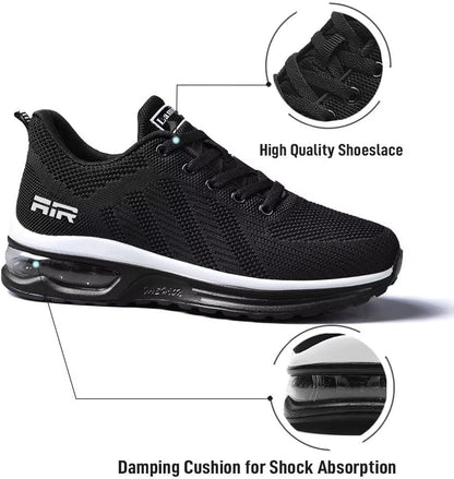 Womens Walking Shoes Lightweight Running Shoes Women’S Tennis Shoes Non Slip Air Shoes Breathable Mesh Air Cushion Sneakers for Gym Workout Sports