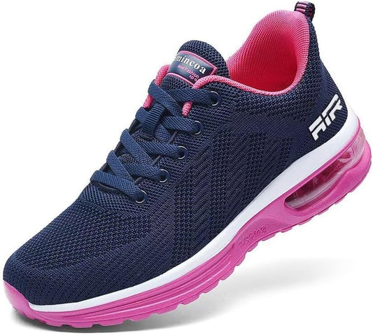 Womens Walking Shoes Lightweight Running Shoes Women’S Tennis Shoes Non Slip Air Shoes Breathable Mesh Air Cushion Sneakers for Gym Workout Sports