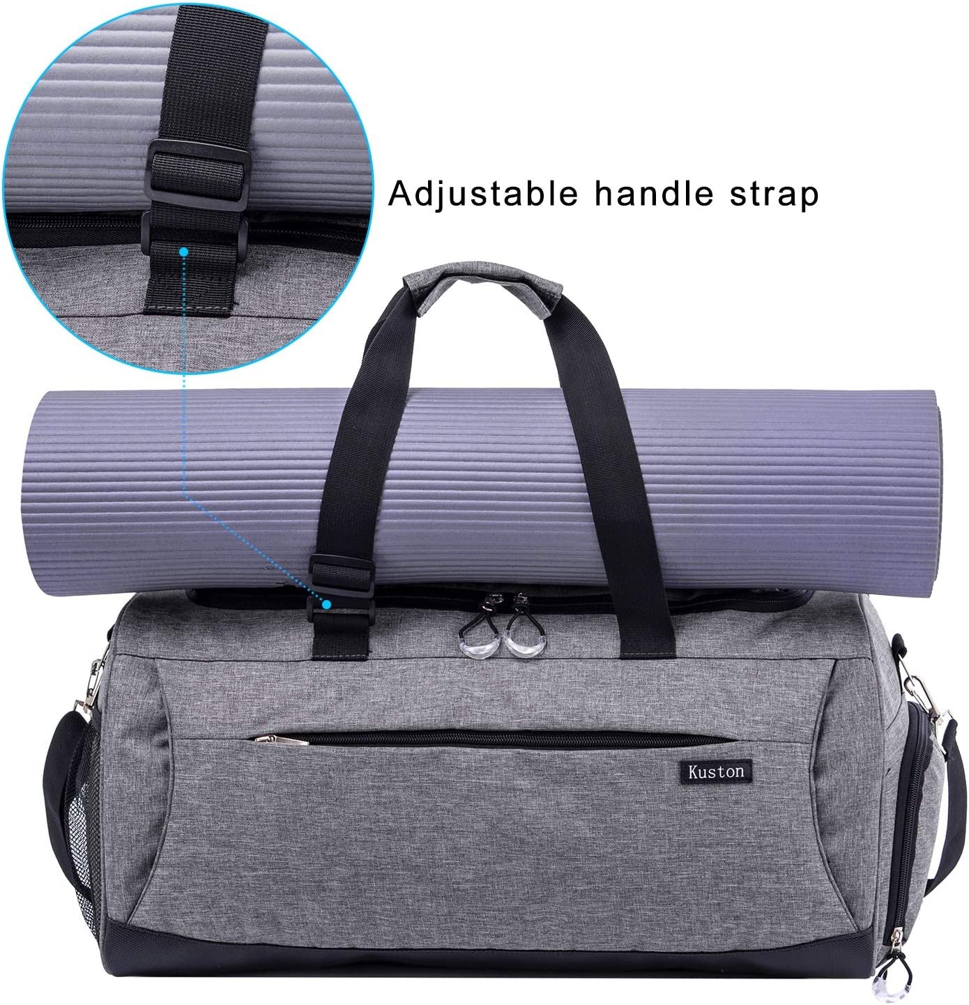 Sports Gym Bag with Shoes Compartment &Wet Pocket Gym Duffel Bag Overnight Bag for Men and Women