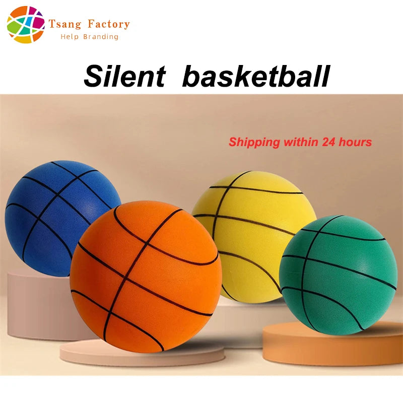 Bouncing Mute Ball Indoor Silent Basketball 18/21/24 Cm and Basket Foam Ball Sports and Entertainment Toy No Noise Fast Shipping