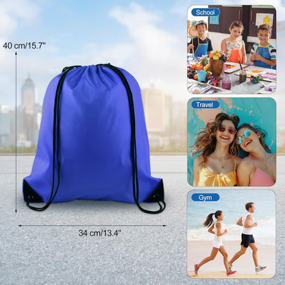 40Pcs Blue Drawstring Backpack Bags Sack Drawstring Bags Bulk String Backpack Storage Bags for Sport Gym Traveling