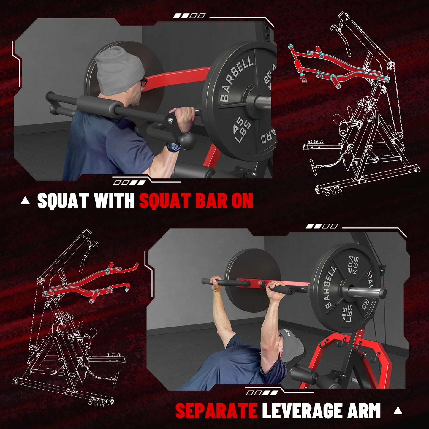 Leverage Gym, 2055 Lb Bench Press Machine, Adjustable Full Body Workout, 81"