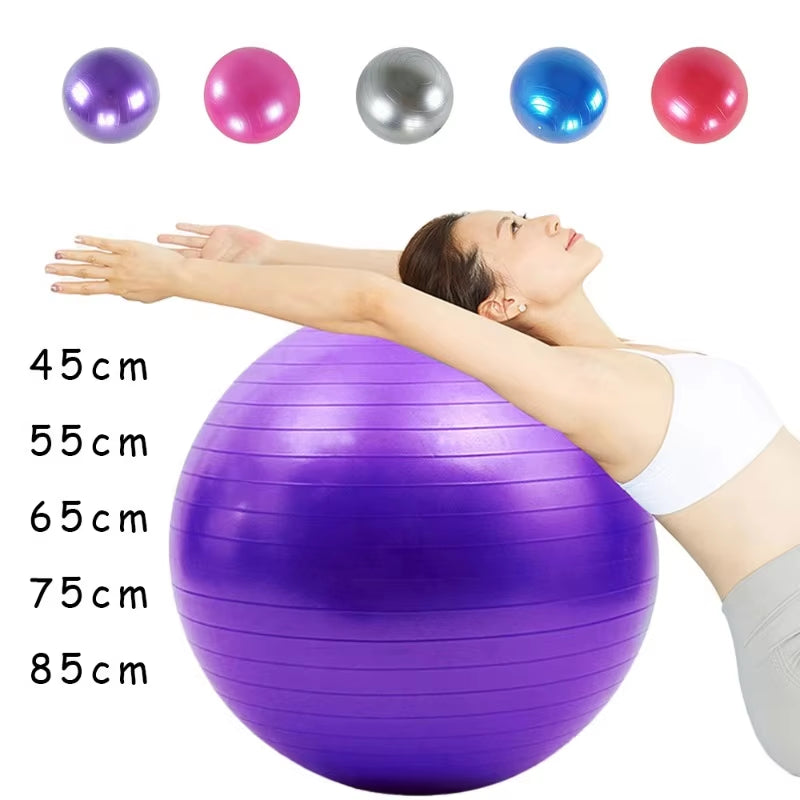 New PVC Fitness Balls Yoga Ball Thickened Explosion-Proof Exercise Home Gym Pilates Equipment Balance Ball 45Cm/55Cm/65Cm/75Cm