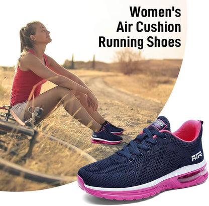 Womens Walking Shoes Lightweight Running Shoes Women’S Tennis Shoes Non Slip Air Shoes Breathable Mesh Air Cushion Sneakers for Gym Workout Sports