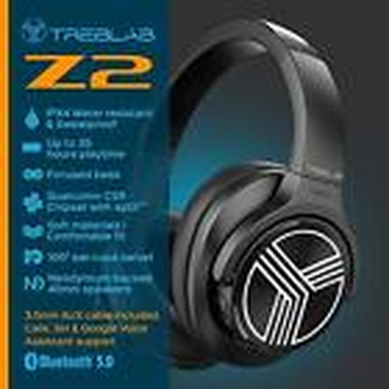 Z2 | over Ear Workout Headphones with Microphone | Bluetooth 5.0, Active Black