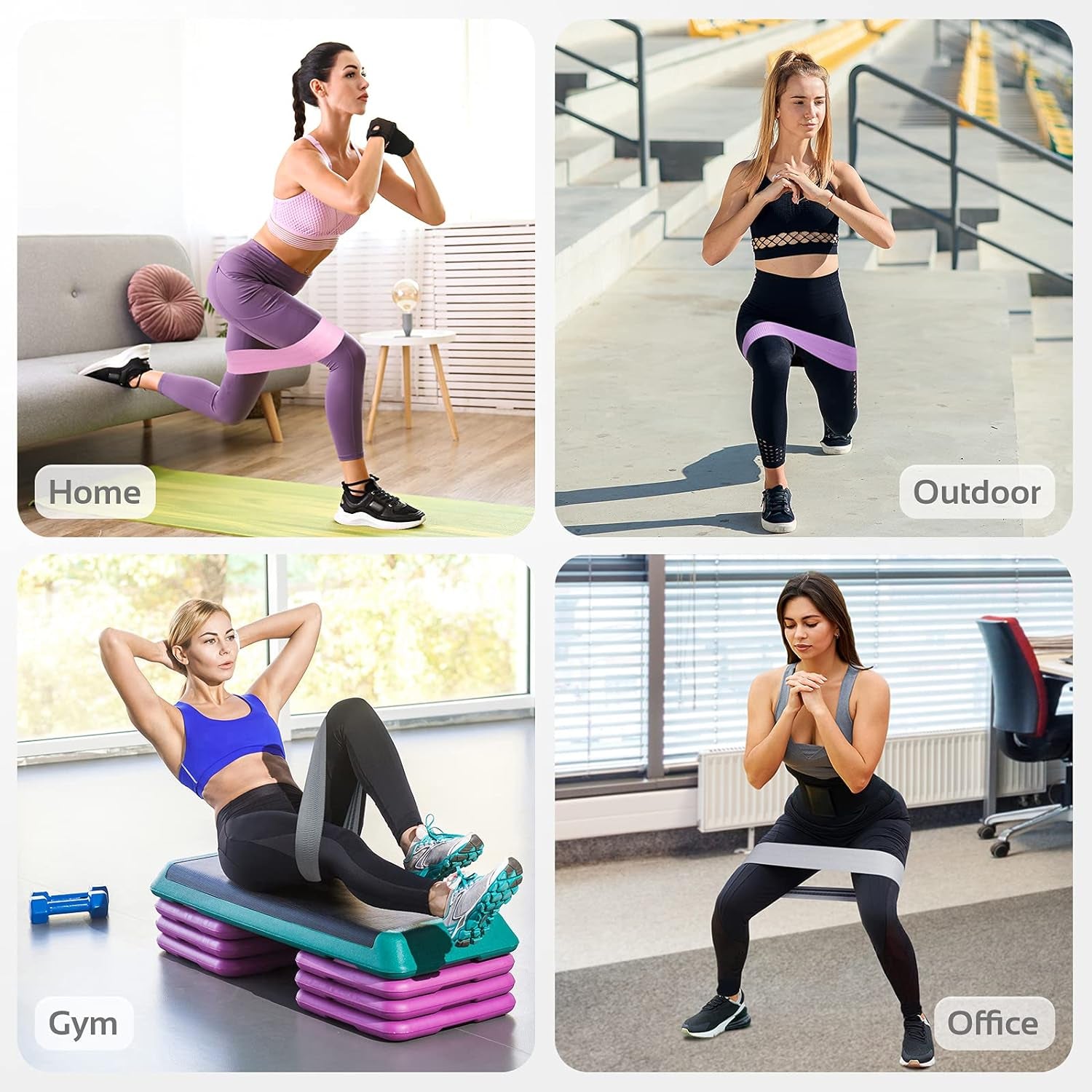 Resistance Exercise Bands for Women - Fabric Workout Bands for Booty, Hip, Glute, Leg, Thigh, Squat, Butt Lift Excersize and Fitness Loop Bands for Home Gym