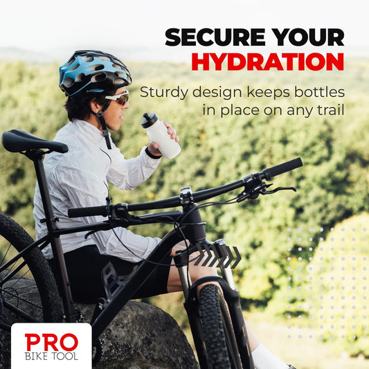 Bike Water Bottle Holder - Lightweight and Strong Bicycle Cage with Secure Retention System , for Road Mountain Bikes (MTB) Universal