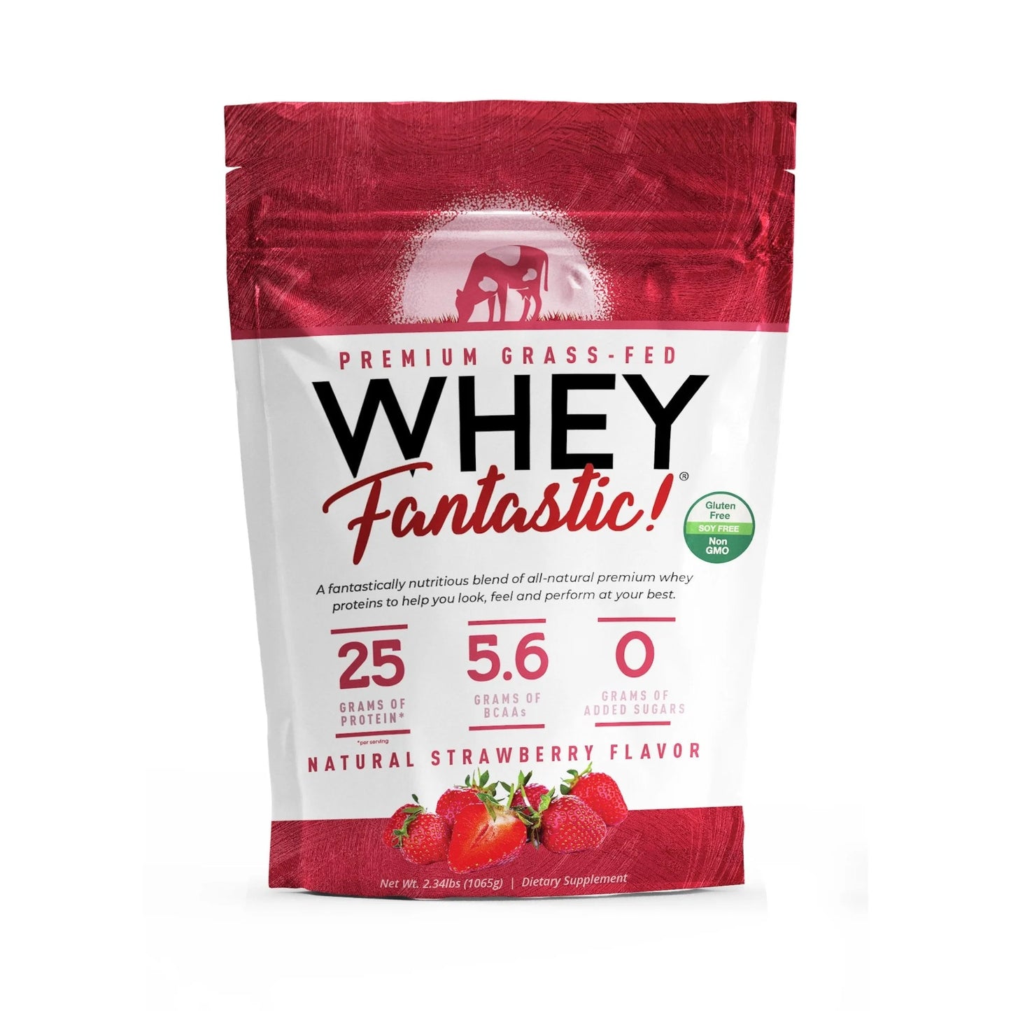 Strawberry Grass Fed Whey Protein Powder - 2.34Lb - 28 Servings