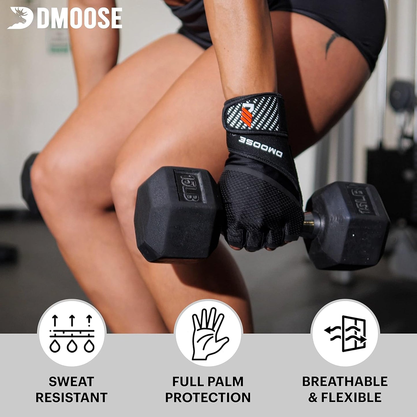 Workout Gloves - Gym Gloves for Weightlifting, Training, Pull-Ups, and Fitness - Weight Lifting Gloves for Men & Women - with or without Wrist Support - Breathable Training Gloves