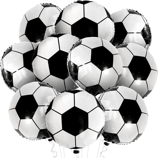 , Black and White Soccer Balloons - 18 Inch, Pack of 10 | Soccer Ball Balloons, Soccer Decorations for Party | Soccer Balloon Arch Kit, Soccer Party Decorations | Soccer Birthday Decorations