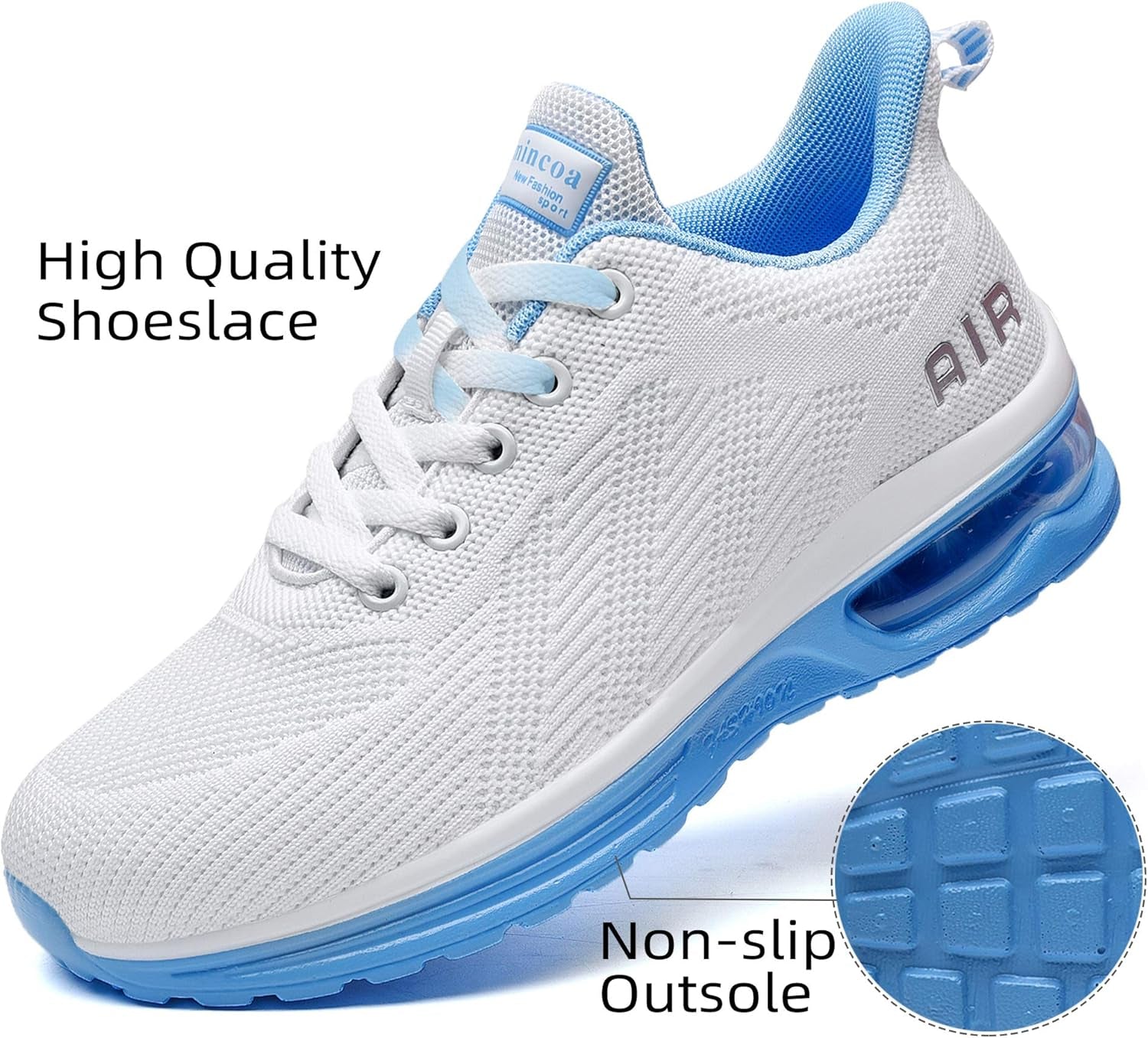 Womens Walking Shoes Lightweight Running Shoes Women’S Tennis Shoes Non Slip Air Shoes Breathable Mesh Air Cushion Sneakers for Gym Workout Sports