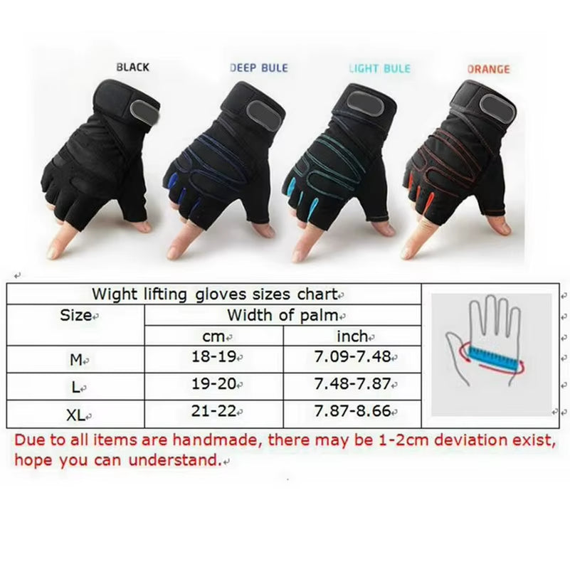 M-XL Gym Gloves Heavyweight Sports Exercise Weight Lifting Gloves Body Building Training Sport Fitness Gloves