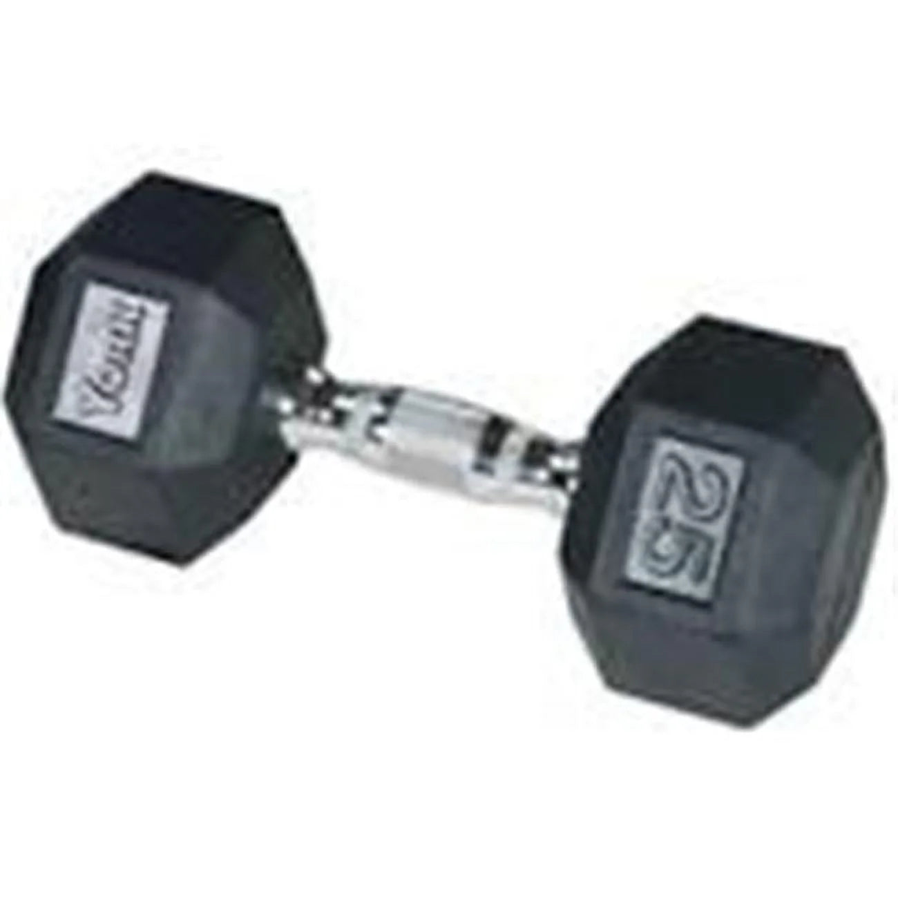 Rubber Hex Dumbbell, Silver, 17.5 Lb