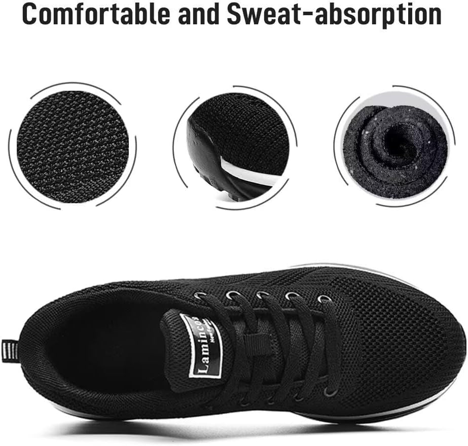 Womens Walking Shoes Lightweight Running Shoes Women’S Tennis Shoes Non Slip Air Shoes Breathable Mesh Air Cushion Sneakers for Gym Workout Sports