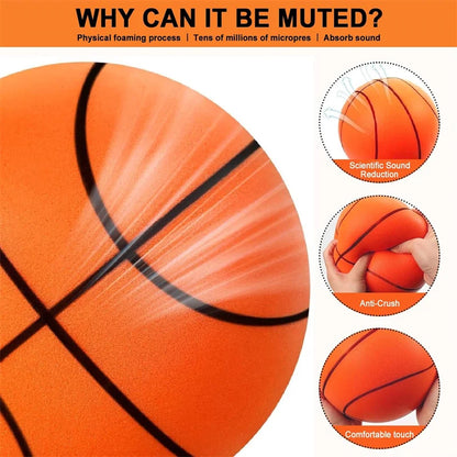 Bouncing Mute Ball Indoor Silent Basketball 18/21/24 Cm and Basket Foam Ball Sports and Entertainment Toy No Noise Fast Shipping