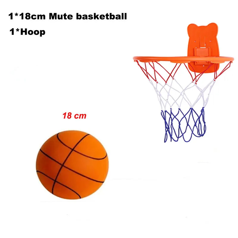 Bouncing Mute Ball Indoor Silent Basketball 18/21/24 Cm and Basket Foam Ball Sports and Entertainment Toy No Noise Fast Shipping