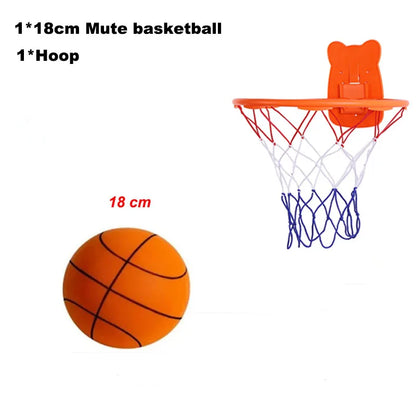 Bouncing Mute Ball Indoor Silent Basketball 18/21/24 Cm and Basket Foam Ball Sports and Entertainment Toy No Noise Fast Shipping