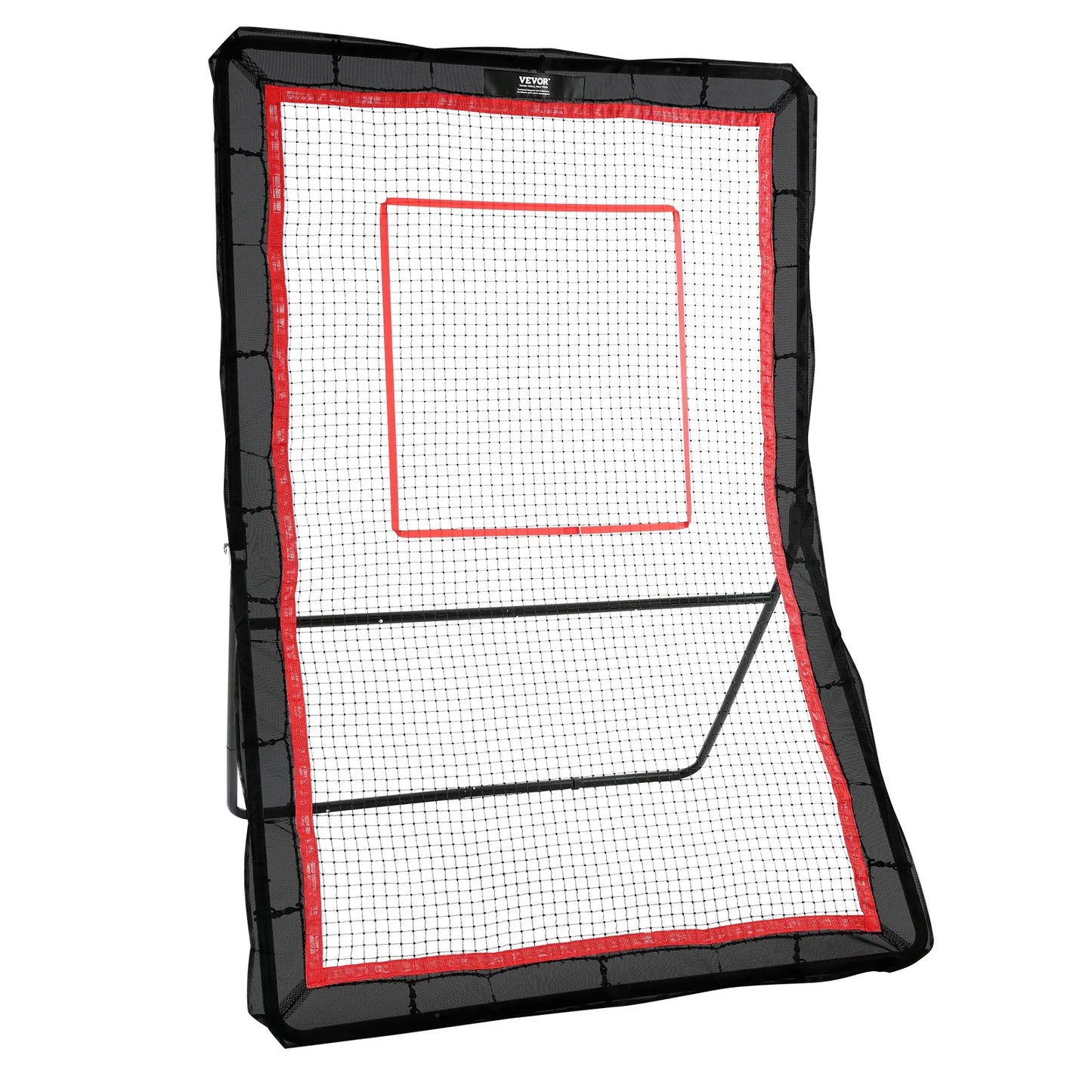 VEVOR Lacrosse Rebounder for Backyard, 5X7 Ft Volleyball Bounce Back Net, Pitchback Throwback Baseball Softball Return Training Screen, Adjustable Angle Shooting Practice Training Wall with Target