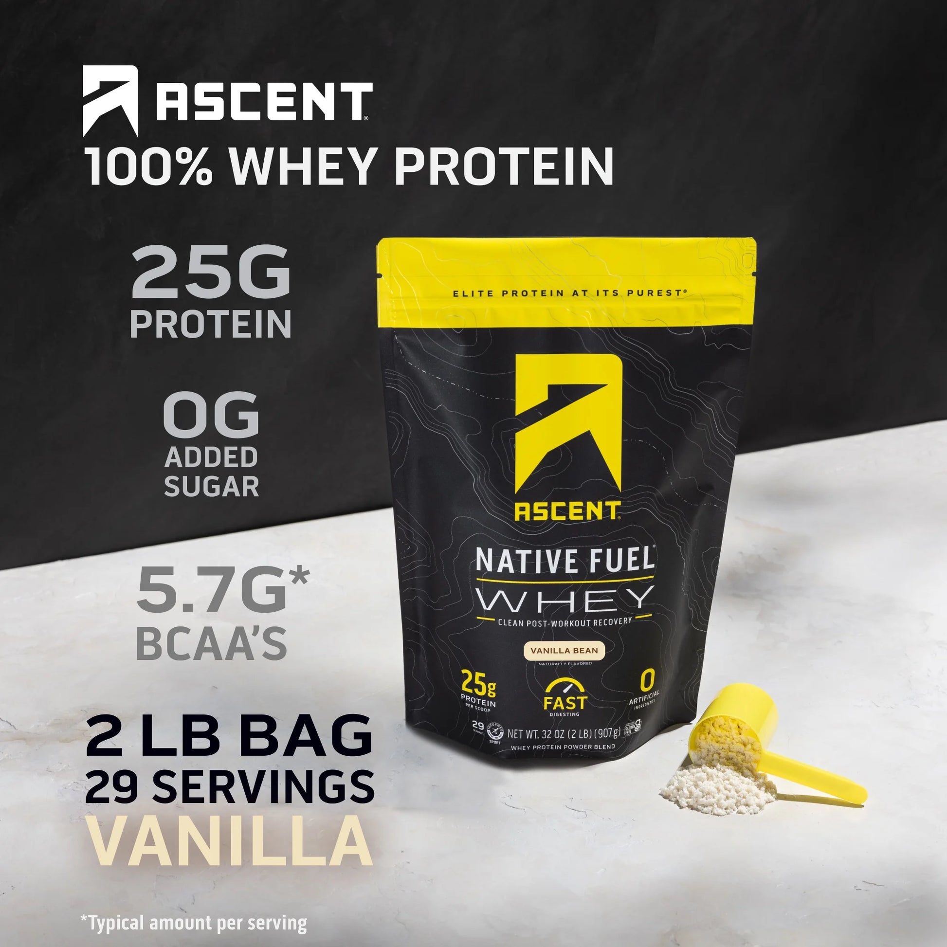 Native Fuel Whey Protein Powder, Vanilla Bean, 2 Lbs