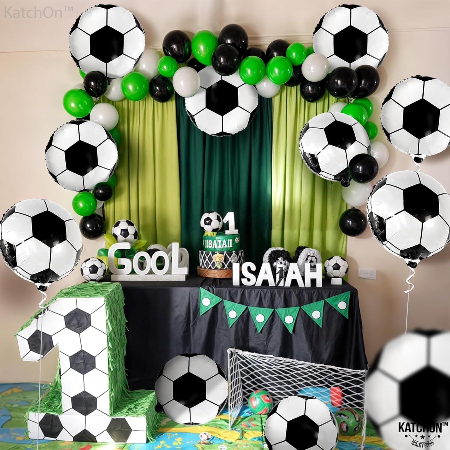 , Black and White Soccer Balloons - 18 Inch, Pack of 10 | Soccer Ball Balloons, Soccer Decorations for Party | Soccer Balloon Arch Kit, Soccer Party Decorations | Soccer Birthday Decorations