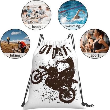 Got Dirt Bike Motorcross Racing Print Drawstring Backpack,Sackpack String Bag Cinch Water Resistant Nylon Beach Bag for Gym Shopping Sport Yoga