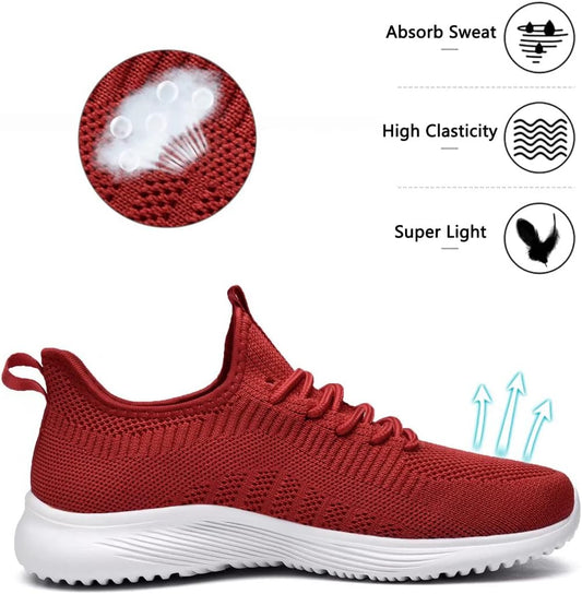 Womens Walking Shoes Slip on Lightweight Memory Foam Cheer Sneakers for Tennis Gym Running Workout Yoga