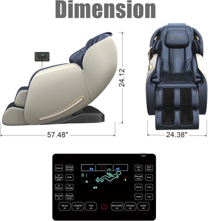 Massage Chair, Full Body Zero Gravity SL Track Massage Chair, Shiatsu Massage Chair Recliner with Heat Body Scan Foot Roller, Favor-06