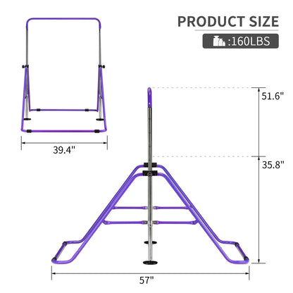 Kids Gymnastics Bars Equipment for Home, Junior Expandable Horizontal Monkey Bar(Purple)