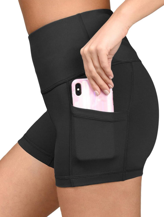 High Waist Squat Proof Side Pocket Biker Shorts - 3.5", 5", 7", 9"